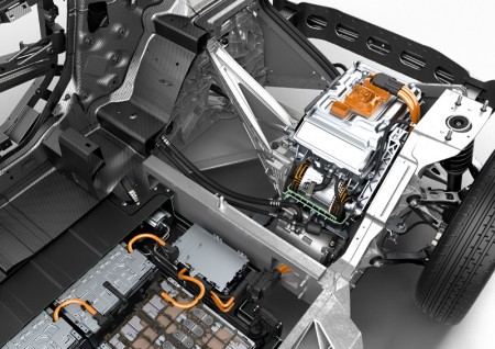 BMW i3 Cross section layout - electric motor and drivetrain